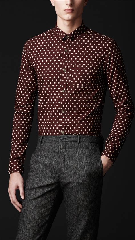 burberry polka dot shirt men|Burberry Polka Dot Print Long Sleeve Shirt .